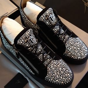 Giuseppe Zanotti Silver Strass Fashion Sneakers